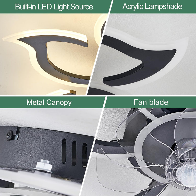 86CM LED Ceiling Fan Light with Remote App