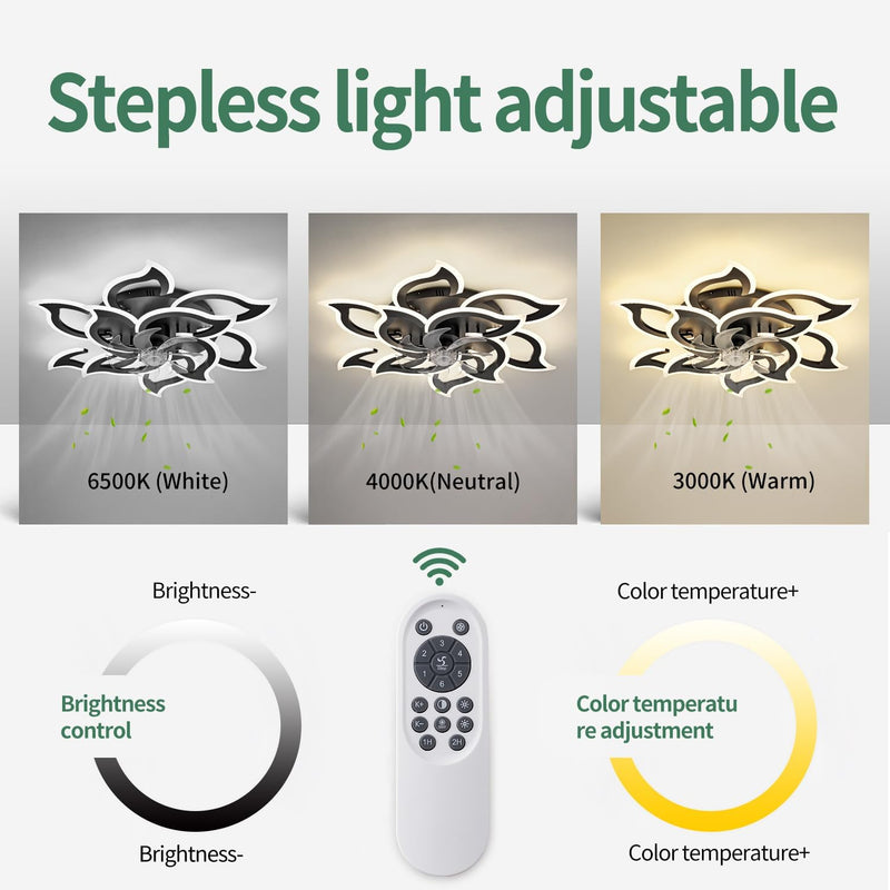 86CM LED Ceiling Fan Light with Remote App