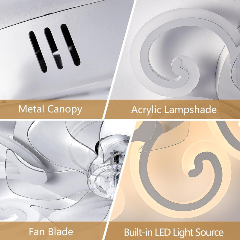 86CM LED Ceiling Fan Light with Remote App