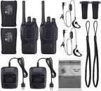 88e Long Range Walkie Talkie USB Rechargeable 16ch (8 Pack)