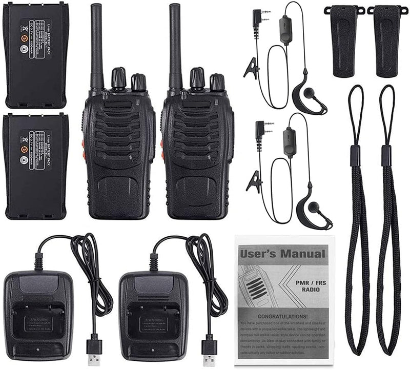 88e Long Range Walkie Talkie USB Rechargeable 16ch (8 Pack)