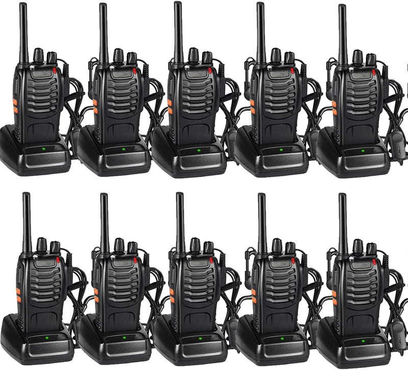 88e Long Range Walkie Talkie USB Rechargeable 16ch (8 Pack)