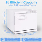 8L Hot Towel Cabinet Warmer with UV Sterilisation
