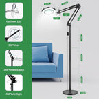 8x Floor Standing Magnifying Glass with Light 3-In-1
