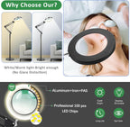 8x Floor Standing Magnifying Glass with Light 3-In-1