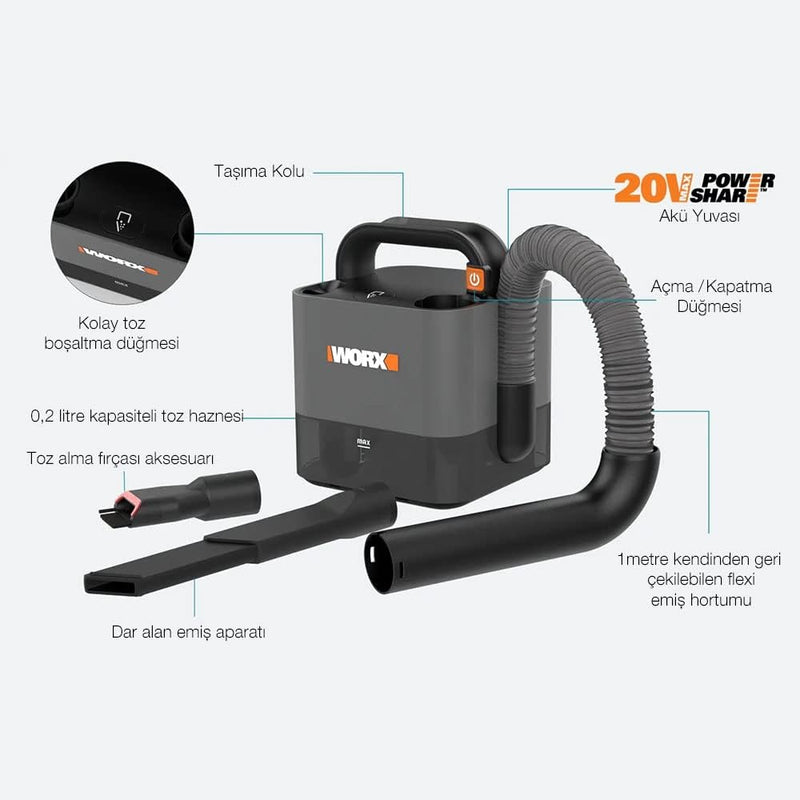 9 20V Cordless Compact Vacuum Tool Only
