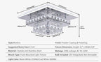 9.8" 2-Tier Square Flush Mount Chandelier Ceiling Light