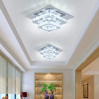 9.8" 2-Tier Square Flush Mount Chandelier Ceiling Light