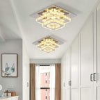 9.8" 2-Tier Square Flush Mount Chandelier Ceiling Light