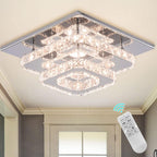 9.8" 2-Tier Square Flush Mount Chandelier Ceiling Light