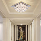 9.8" 2-Tier Square Flush Mount Chandelier Ceiling Light