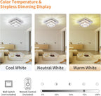 9.8" 2-Tier Square Flush Mount Chandelier Ceiling Light