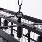 9-Light Crystal Chandelier 34.5 Inch Contemporary Modern