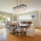 9-Light Crystal Chandelier 34.5 Inch Contemporary Modern