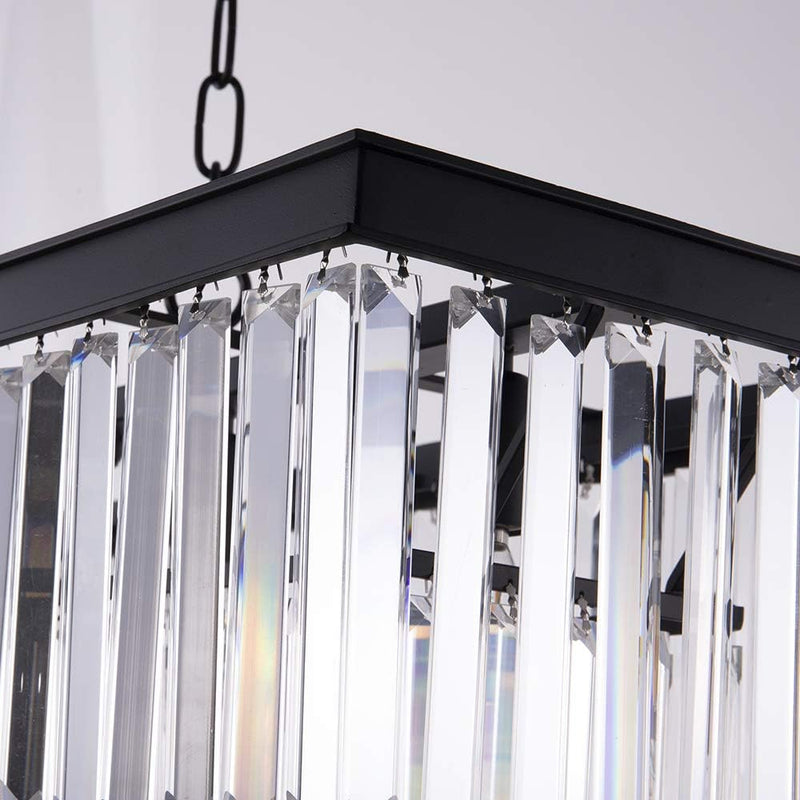 9-Light Crystal Chandelier 34.5 Inch Contemporary Modern