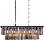 9-Light Crystal Chandelier 34.5 Inch Contemporary Modern