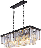 9-Light Crystal Chandelier 34.5 Inch Contemporary Modern
