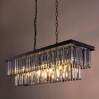 9-Light Crystal Chandelier 34.5 Inch Contemporary Modern