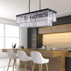 9-Light Crystal Chandelier 34.5 Inch Contemporary Modern
