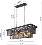 9-Light Crystal Chandelier 34.5 Inch Contemporary Modern