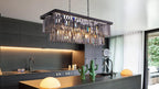 9-Light Crystal Chandelier 34.5 Inch Contemporary Modern