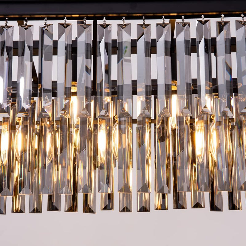 9-Light Crystal Chandelier 34.5 Inch Contemporary Modern