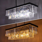 9-Light Crystal Chandelier 34.5 Inch Contemporary Modern