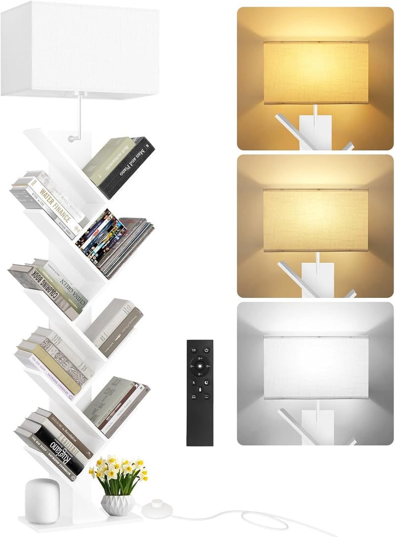 9 Tier Tree Bookshelf with Light Remote Dimmable