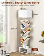 9 Tier Tree Bookshelf with Light Remote Dimmable
