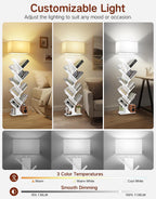 9 Tier Tree Bookshelf with Light Remote Dimmable