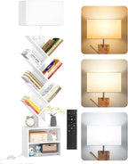 9-Tier Tree Bookshelf with Light Remote Rustic Brownn