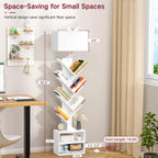 9-Tier Tree Bookshelf with Light Remote Rustic Brownn