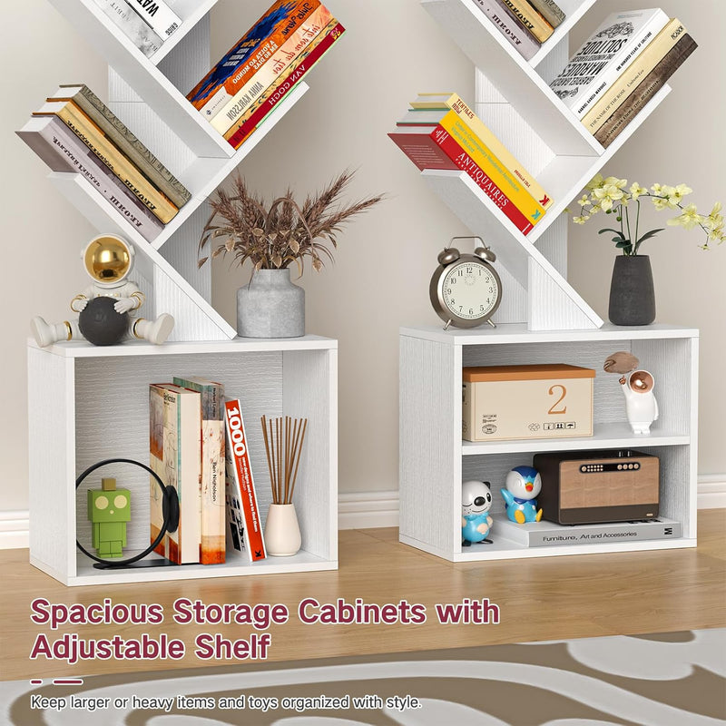 9 Tier Tree Bookshelf with Light Remote Timer