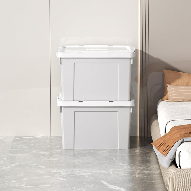 90lx4 Storage Boxes Plastic Box with Lids Organising (4Pack)
