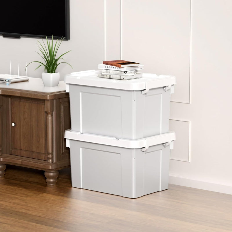 90lx4 Storage Boxes Plastic Box with Lids Organising (4Pack)