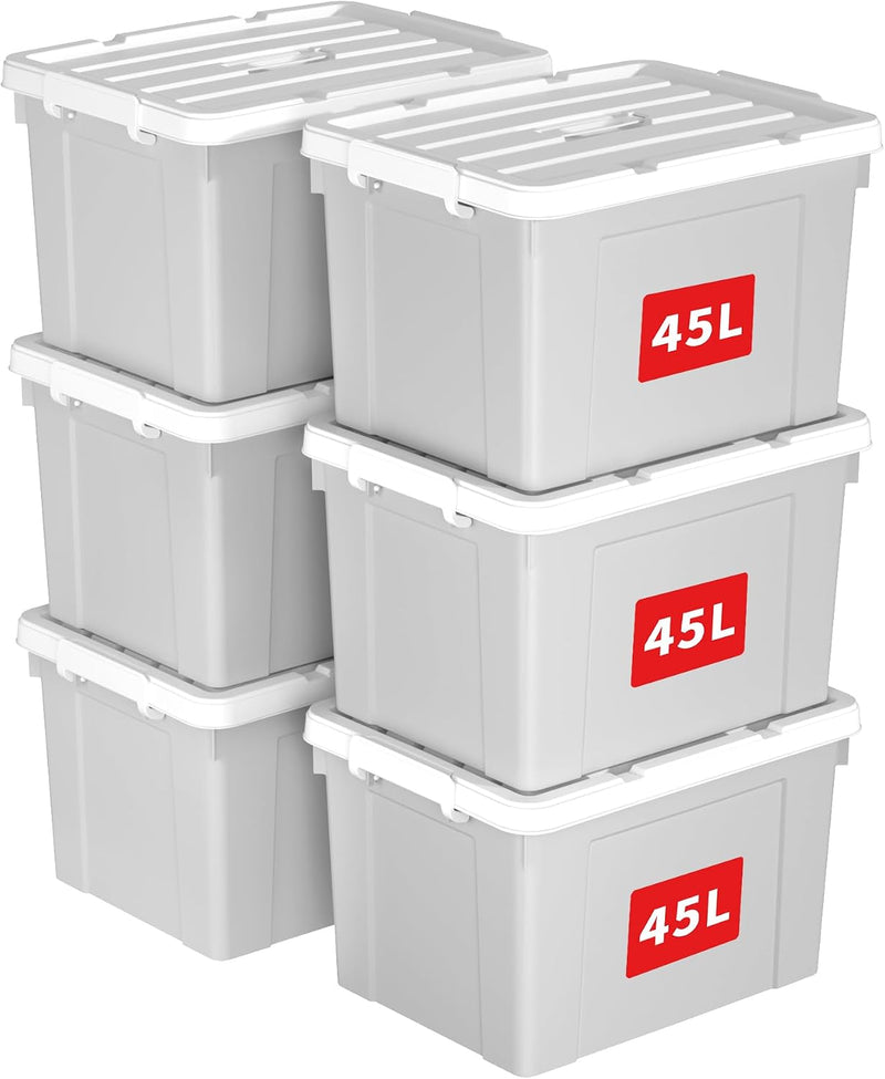 90lx4 Storage Boxes Plastic Box with Lids Organising (4Pack)