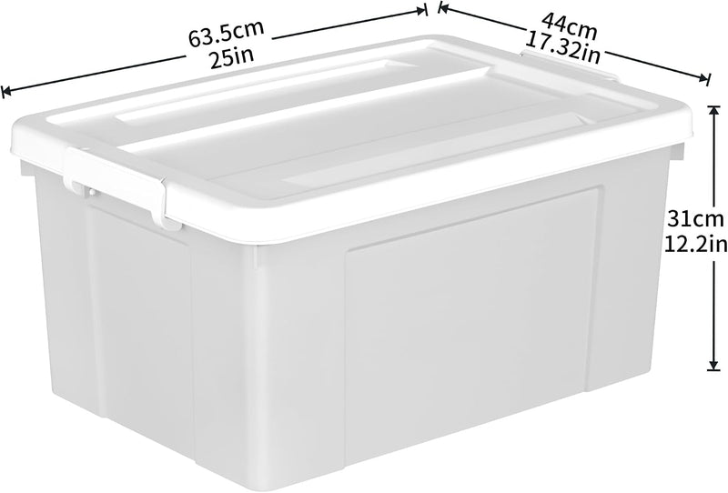 90lx4 Storage Boxes Plastic Box with Lids Organising (4Pack)