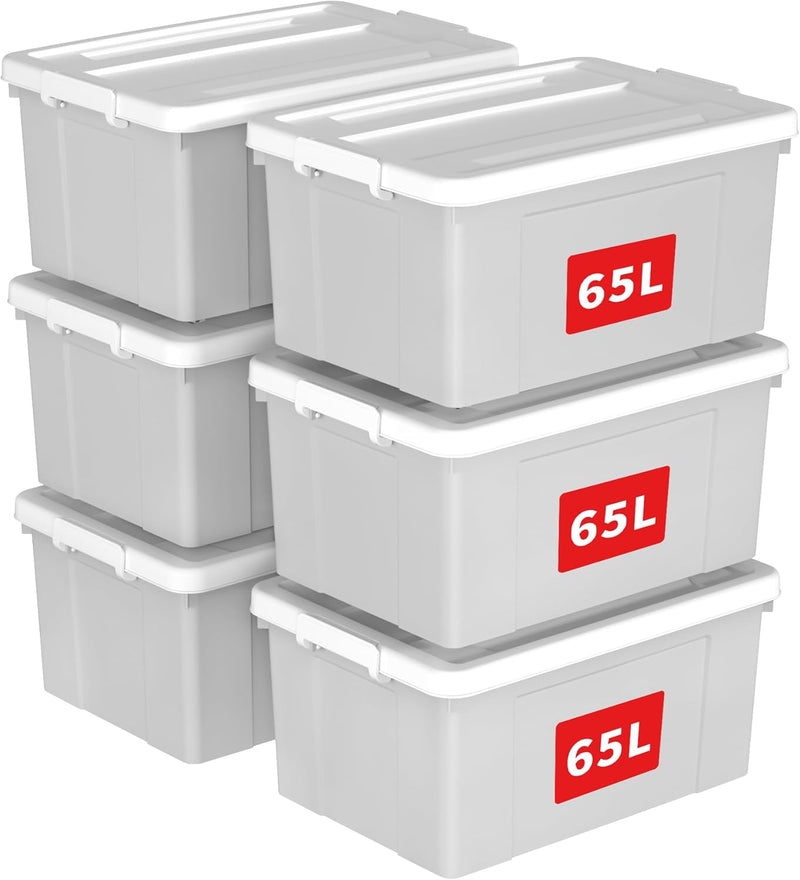 90lx4 Storage Boxes Plastic Box with Lids Organising (4Pack)