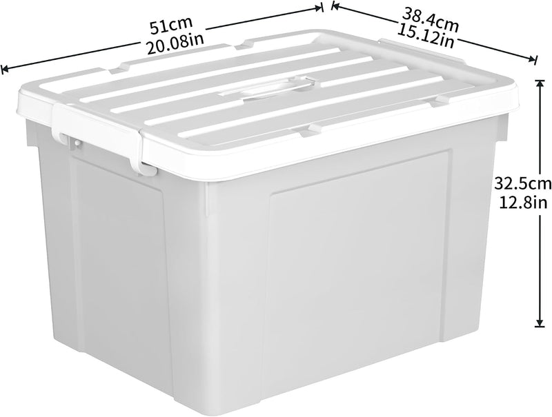 90lx4 Storage Boxes Plastic Box with Lids Organising (4Pack)