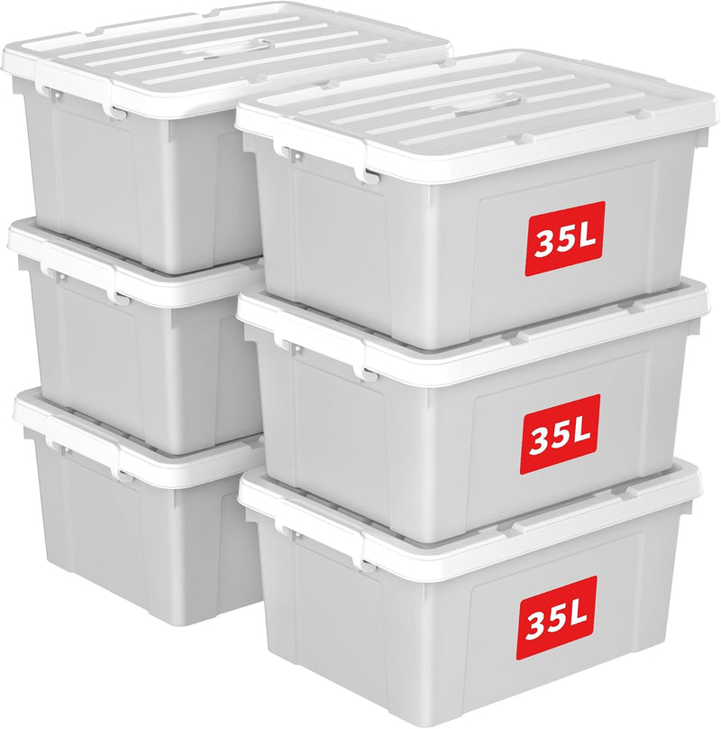 90lx4 Storage Boxes Plastic Box with Lids Organising (4Pack)
