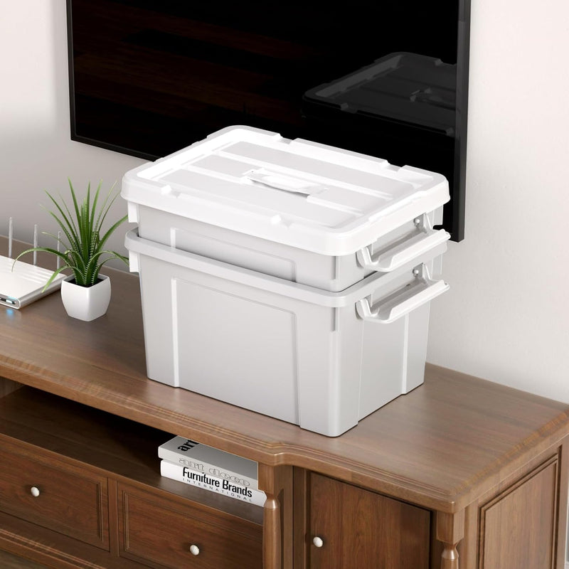 90lx4 Storage Boxes Plastic Box with Lids Organising (4Pack)