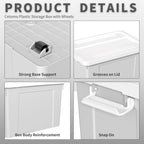 90lx4 Storage Boxes Plastic Box with Lids Organising (4Pack)
