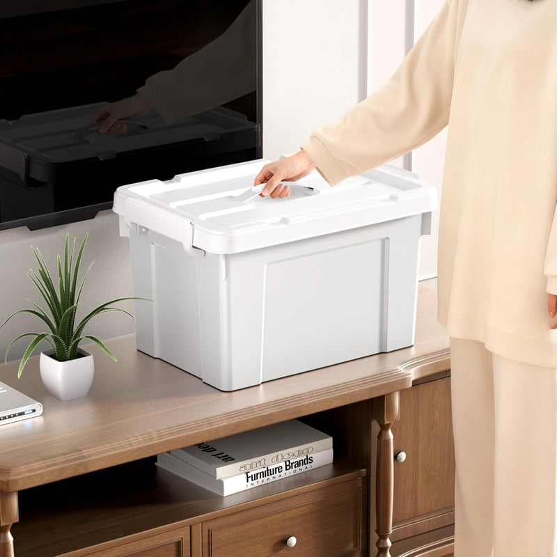 90lx4 Storage Boxes Plastic Box with Lids Organising (4Pack)