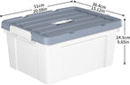 90lx6 Storage Boxes Carry Plastic Box with Lids (6 Pack)