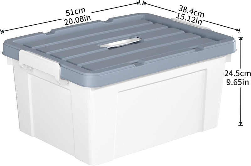 90lx6 Storage Boxes Carry Plastic Box with Lids (6 Pack)