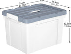 90lx6 Storage Boxes Carry Plastic Box with Lids (6 Pack)