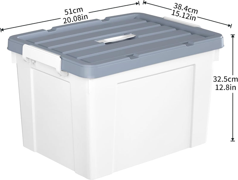 90lx6 Storage Boxes Carry Plastic Box with Lids (6 Pack)