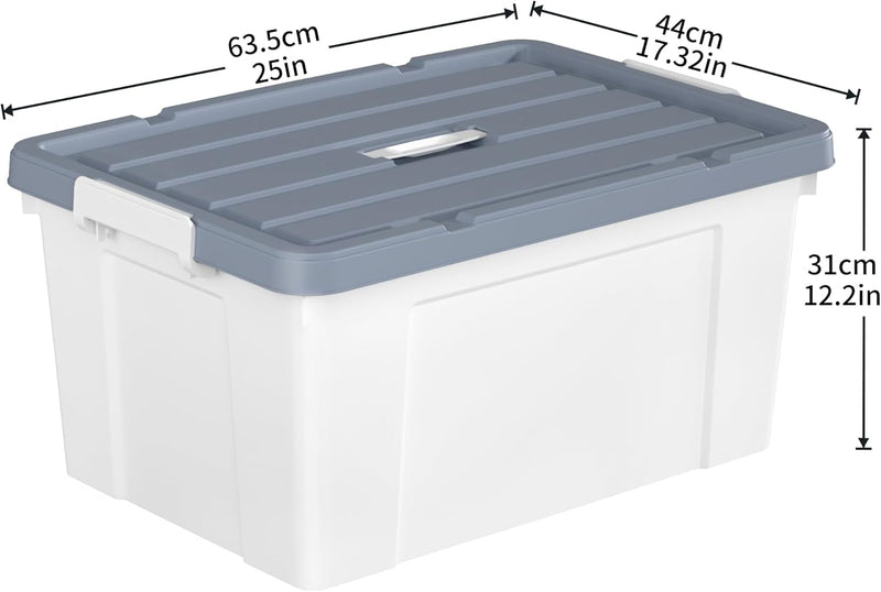 90lx6 Storage Boxes Carry Plastic Box with Lids (6 Pack)