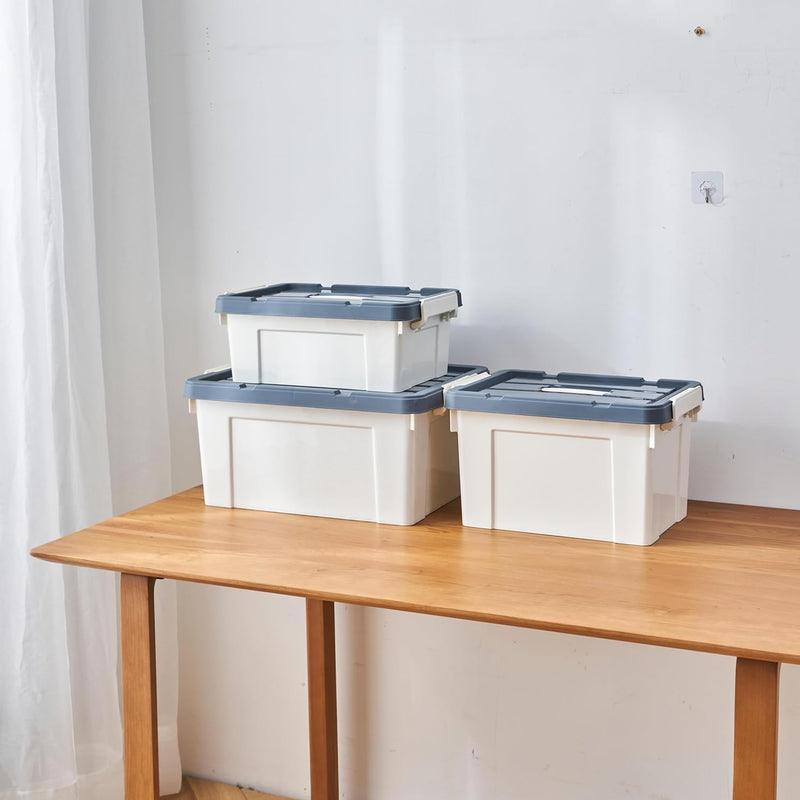 90lx6 Storage Boxes Carry Plastic Box with Lids (6 Pack)