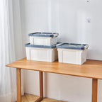 90lx6 Storage Boxes Carry Plastic Box with Lids (6 Pack)